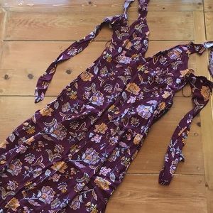 Lulus Ruffle Tie Back Floral Maxi